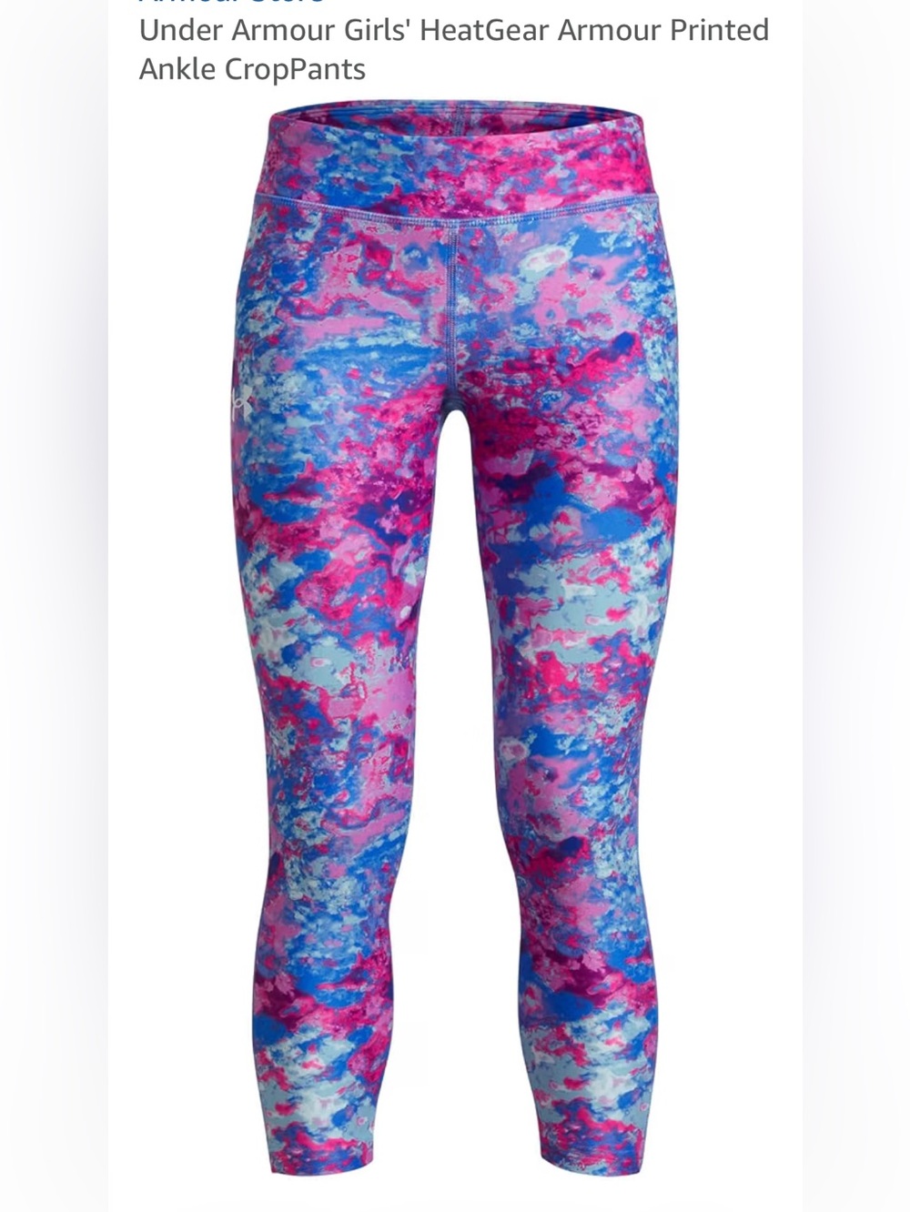 BRAND NEW girl youth under armour heatgear ankle tights leggings size XL - Picture 3 of 5